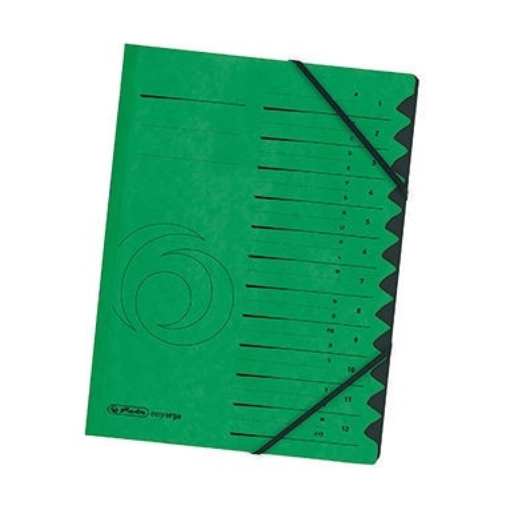 Produktabbildung: Herlitz Ordnungsmappe 10843332 DIN A4 12 Fächer Karton grün