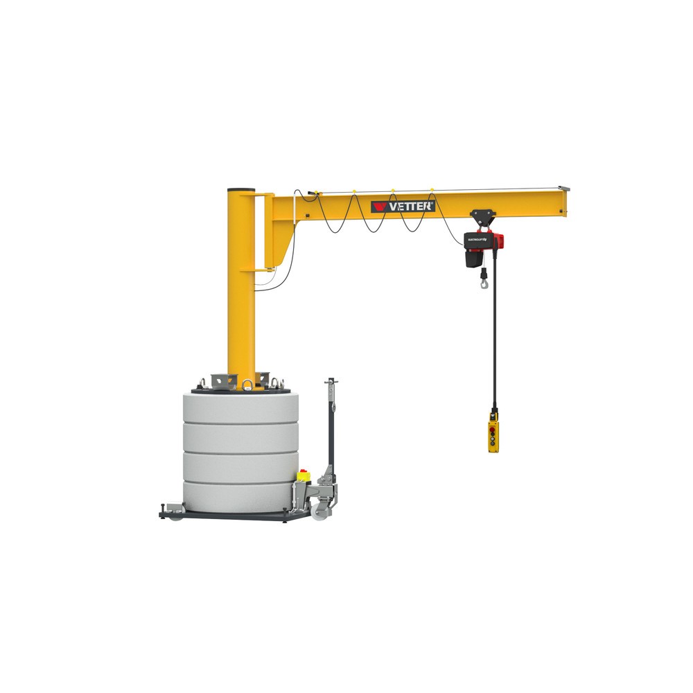 Číslo obrázka výrobku 4: Otočný žeriav VETTER® vrát. elektrického kladkostroja LIFTKET, rozsah otáčania 270°, polomer 3 000 mm, nosnosť 125 kg
