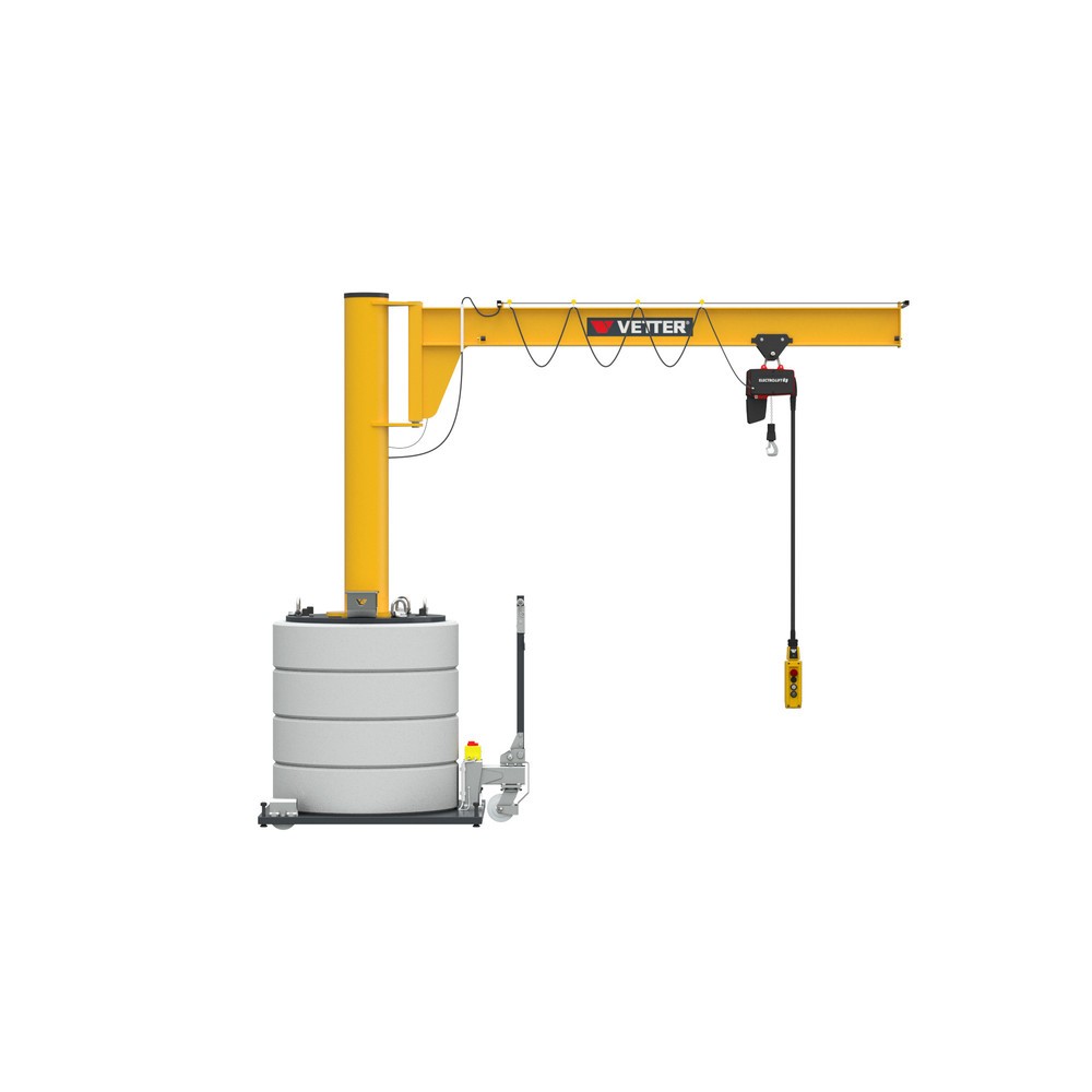 Obrázok výrobku: Otočný žeriav VETTER® vrát. elektrického kladkostroja LIFTKET, rozsah otáčania 270°, polomer 3 000 mm, nosnosť 125 kg