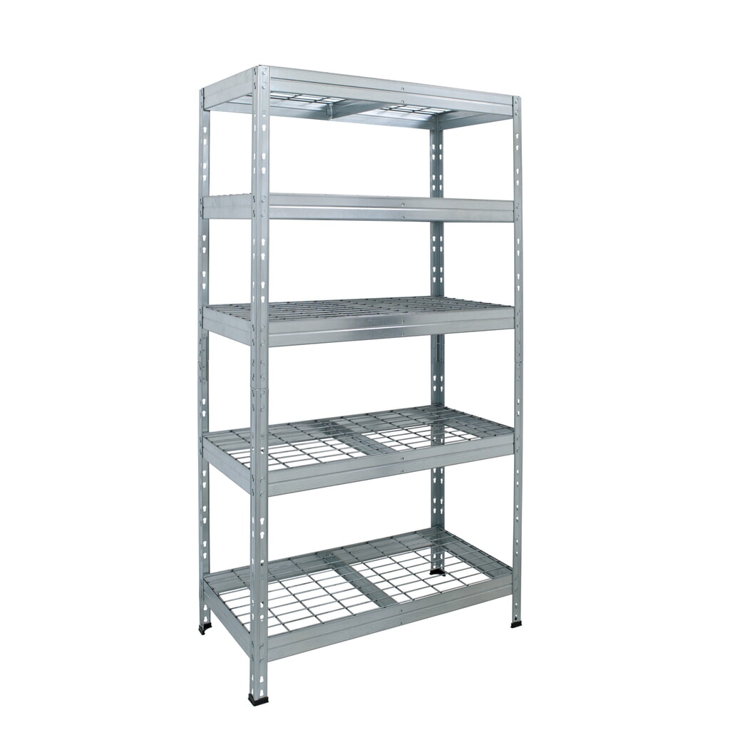 Outdoor-Weitspannregal mit Gitterböden, HxBxT 1.800 x 900 x 450 mm Produktabbildung: Outdoor-Weitspannregal mit Gitterböden, HxBxT 1.800 x 900 x 450 mm