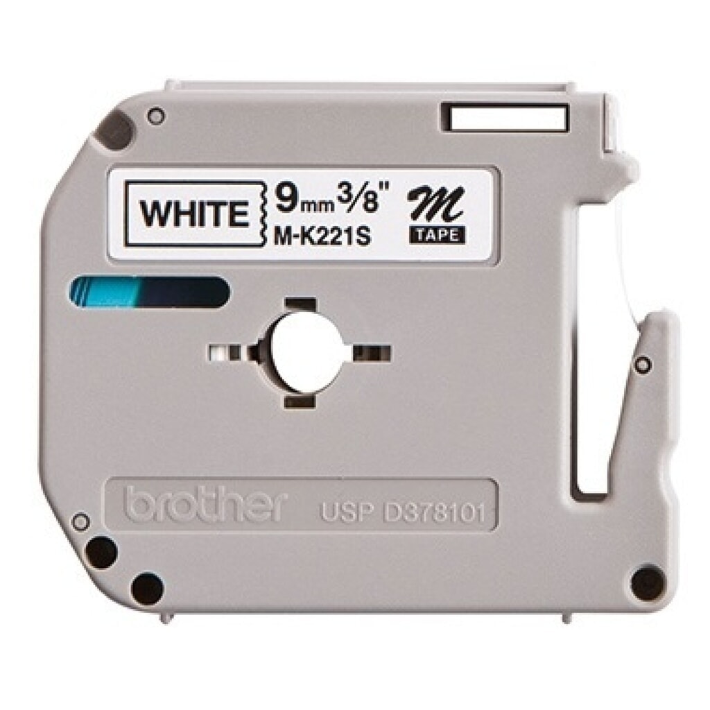 P-touch Schriftbandkassette MK221SBZ 9mmx4m sw auf ws Produktabbildung: P-touch Schriftbandkassette MK221SBZ 9mmx4m sw auf ws