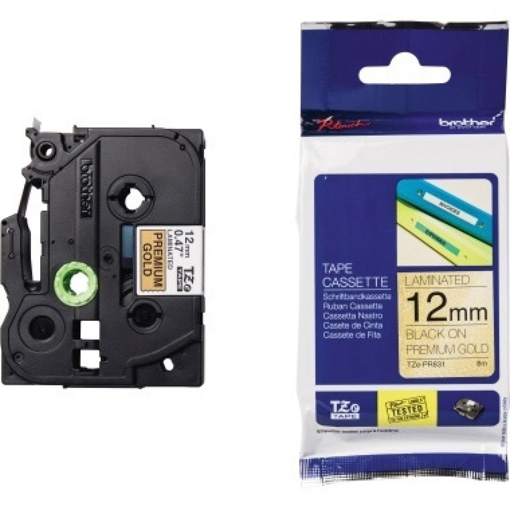 Produktabbildung Nr. 3: P-touch Schriftbandkassette TZEPR831 12mmx8m sw auf gold