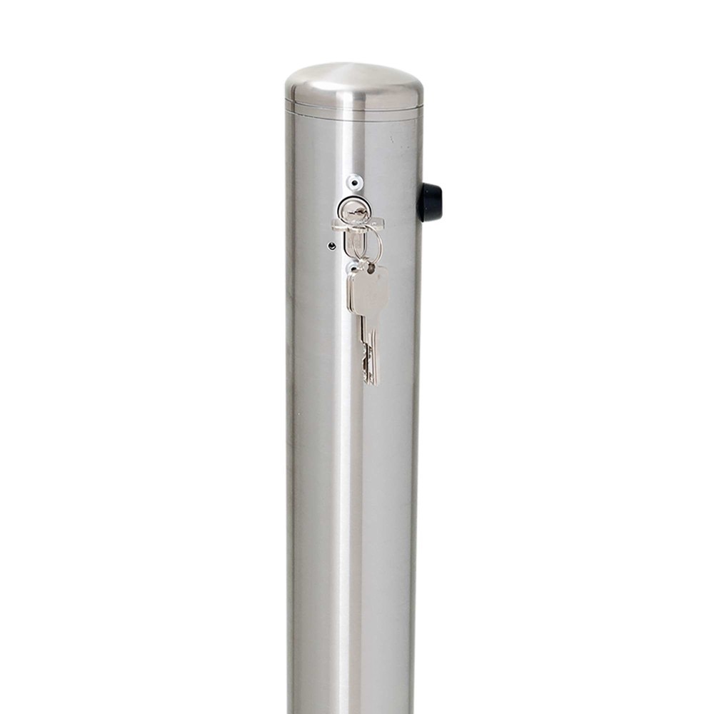 Zdjęcie produktu nr 8: Pachołek ze stali szlachetnej MORAVIA MILANO, do montażu kołkowego, możliwość przełożenia, z zamkiem cylindrycznym, wys. x Ø 925 x 76 mm