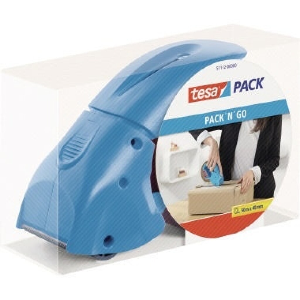 Produktabbildung: tesa® Packbandabroller Pack n Go 51112 blau