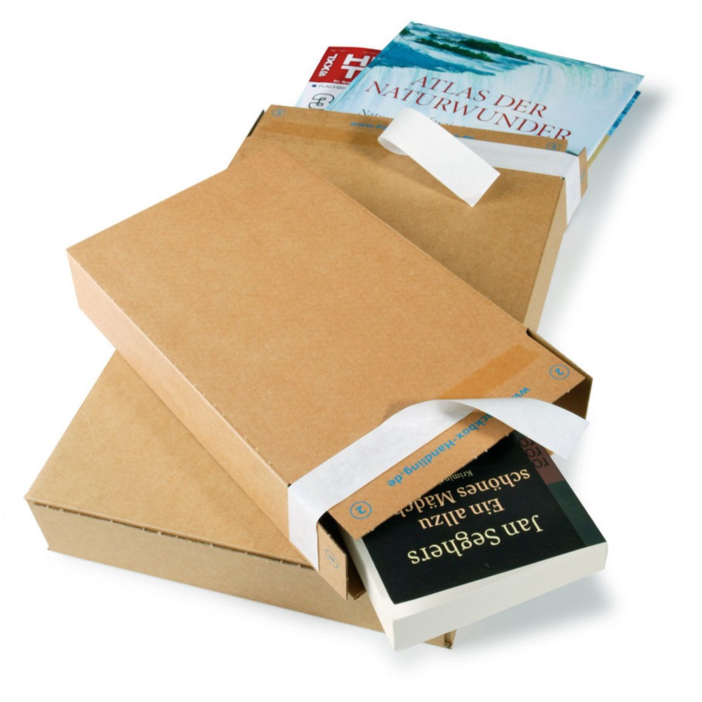 Produktabbildung: Packbox, 240x165x46mm, C5, Qual.1.20E, braun, 2x SK-Verschluss