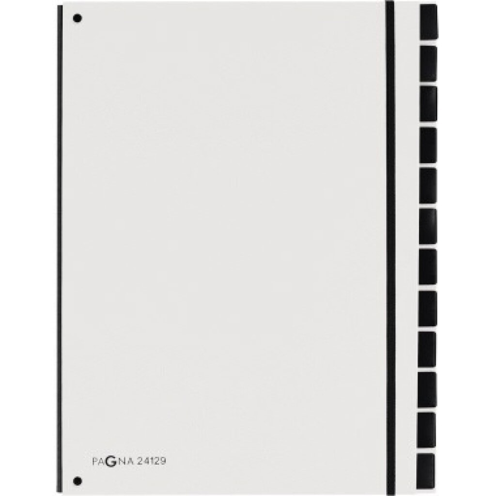 PAGNA Pultordner Trend 24129-08 12Fächer 3Schaulöcher weiß Produktabbildung: PAGNA Pultordner Trend 24129-08 12Fächer 3Schaulöcher weiß