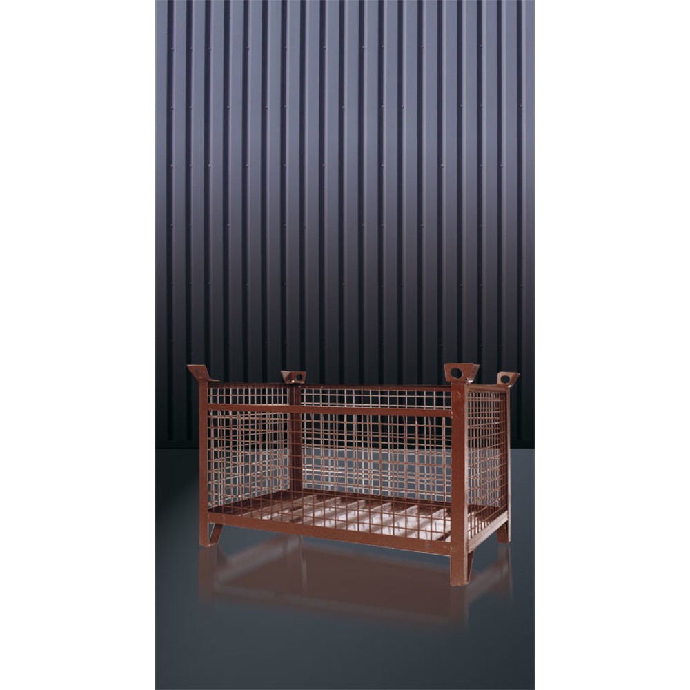 N° de l'image du produit 3 : Palette empilable à caisse grillagée industrielle Eichinger®, 1 500 kg, long. x larg. x haut. 1 000 x 800 x 750 mm, brun chocolat
