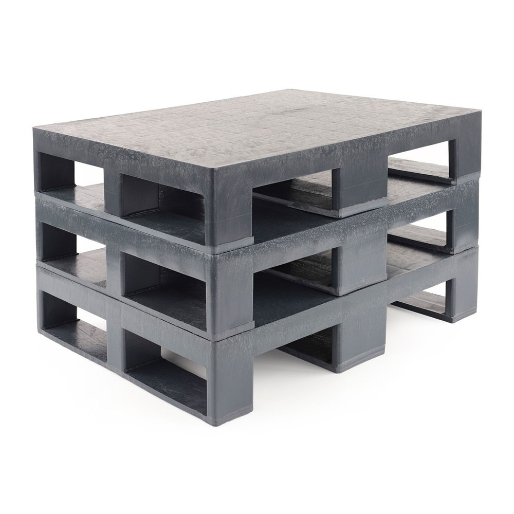 N° de l'image du produit 3 : Palette en plastique, gris foncé, 800x600x150 mm