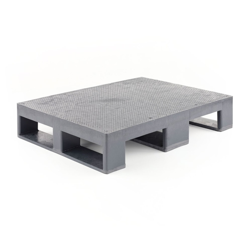Illustration du produit: Palette en plastique, gris foncé, 800x600x150 mm, avec revêtement antidérapant