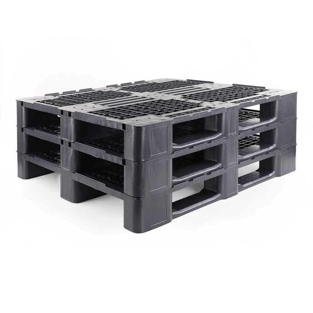 N° de l'image du produit 3 : Palette pour charges lourdes en plastique, 1 200x1 000x145 mm