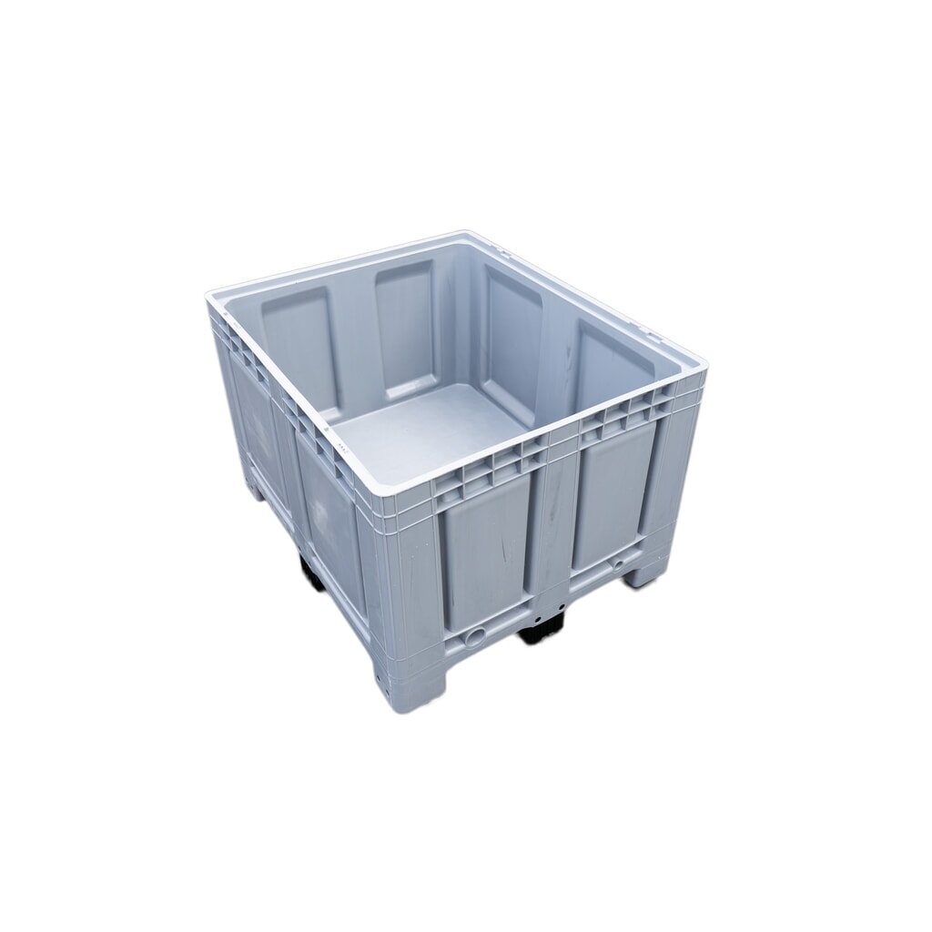 Produktabbildung: Palettenbox, 680 Liter, auf 4 Füßen, grau
