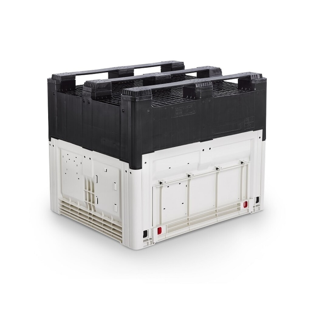 Palettenbox, klappbar, geschlossen, 1200x800x973 mm, mit 3 Kufen Produktabbildung Nr. 2: Palettenbox, klappbar, geschlossen, 1200x800x973 mm, mit 3 Kufen