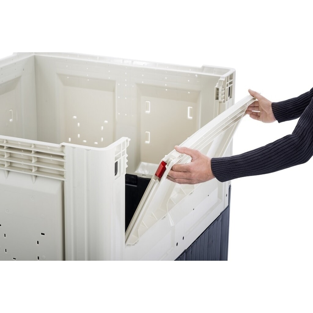 Palettenbox, klappbar, geschlossen, 1200x800x973 mm, mit 3 Kufen Produktabbildung Nr. 3: Palettenbox, klappbar, geschlossen, 1200x800x973 mm, mit 3 Kufen