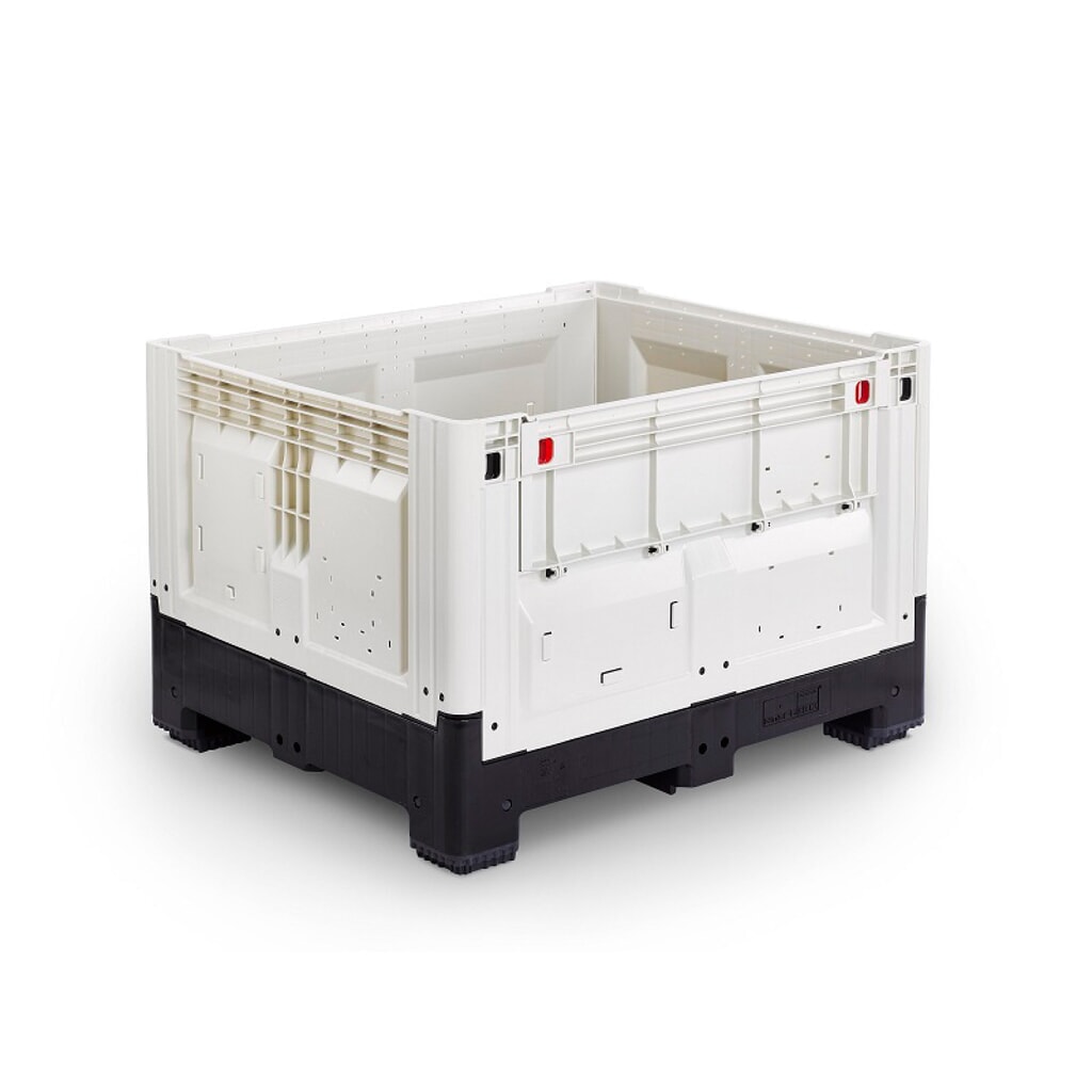 Produktabbildung: Palettenbox, klappbar, geschlossen, 1200x1000x800 mm, mit 4 Füßen