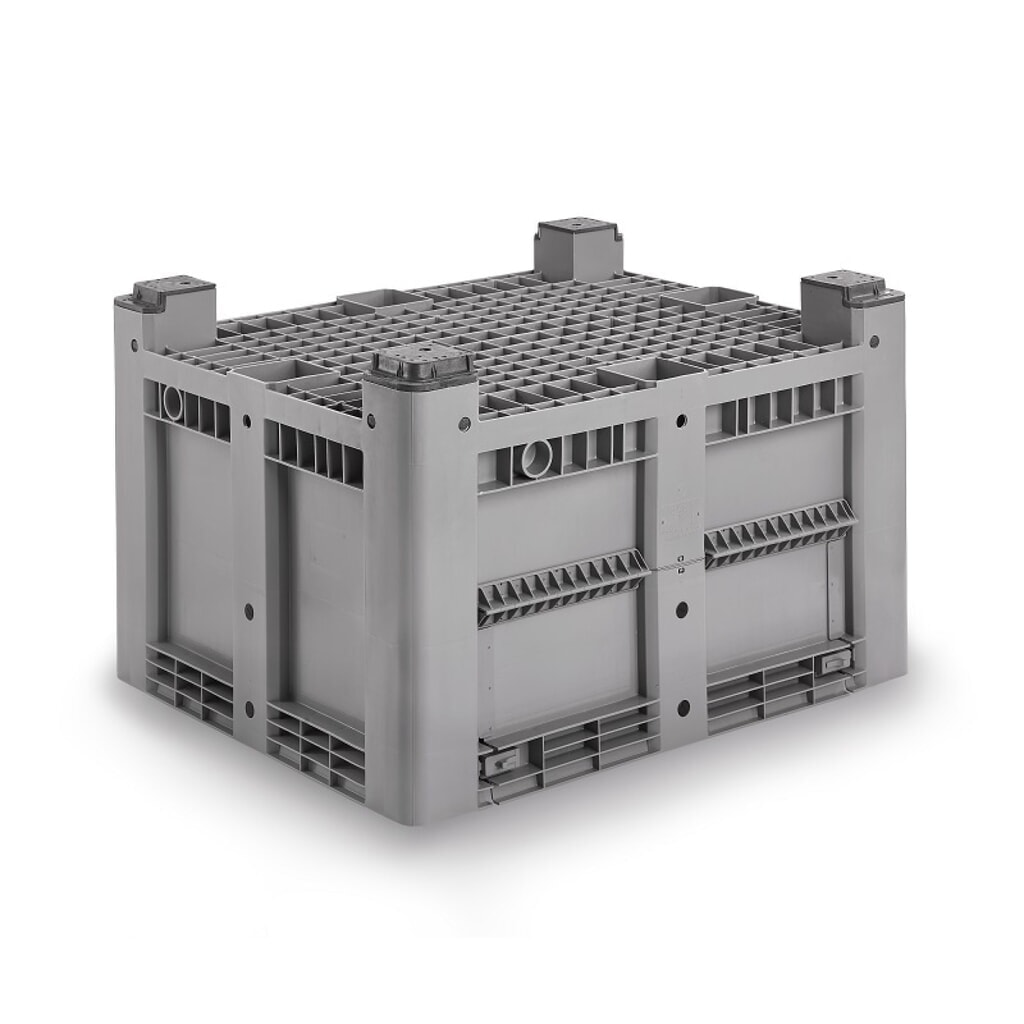 Produktabbildung Nr. 2: Palettenbox L, grau, 1200x1000x760 mm, geschlossen, mit 4 Füßen