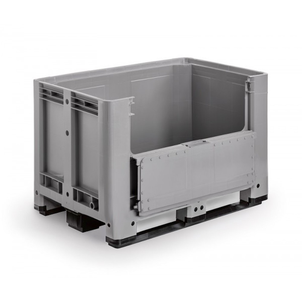 Produktabbildung Nr. 1: Palettenbox M, 1200x800x780 mm, geschlossen, mit Entnahmeklappe und 3 Kufen