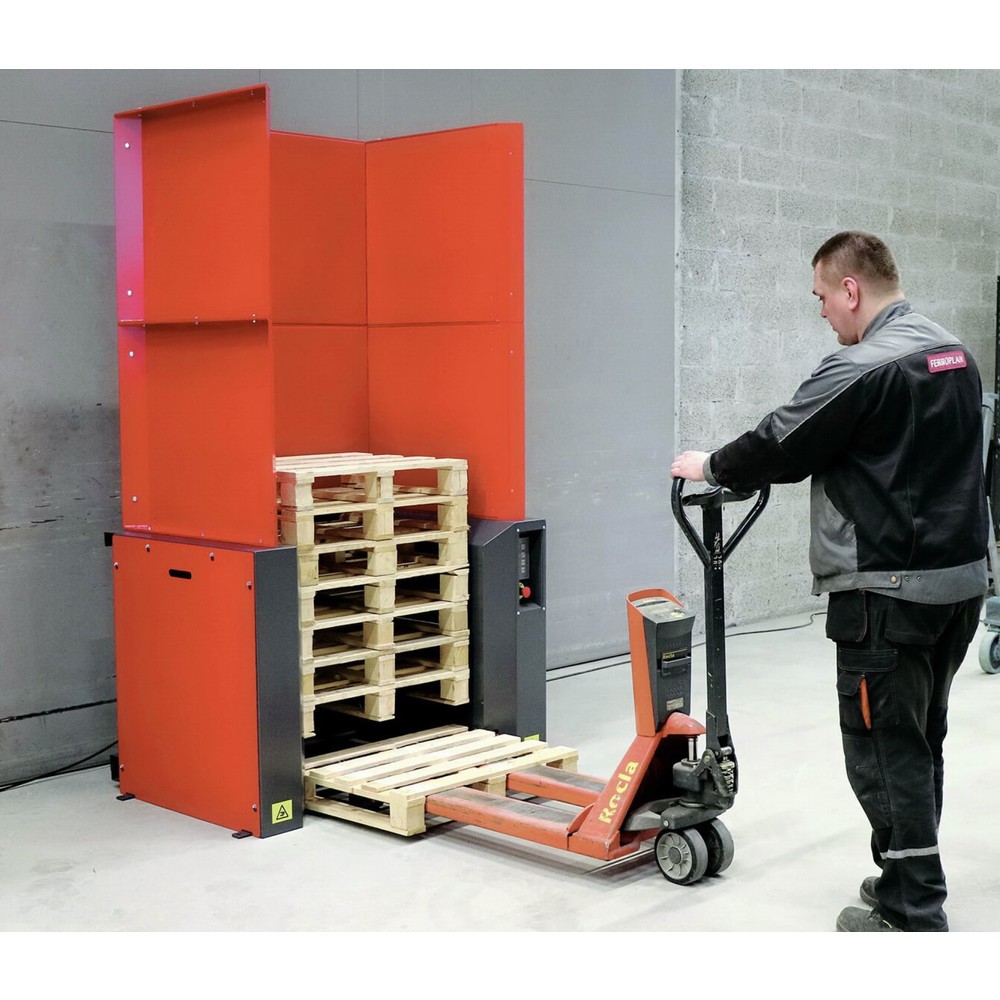 Produktabbildung Nr. 2: Palettenmagazin für 15 halbe Europaletten à 600 x 800 mm, mit Sicherheitsabschrankung