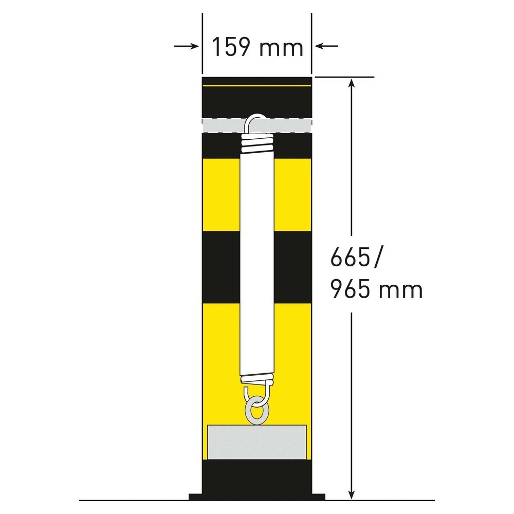 Immagine del prodotto n. 5: Paletto anticollisione MORAVIA inclinabile Swing, per interni, altezza 655 mm, Ø 159 mm