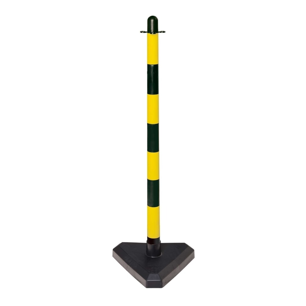 Immagine del prodotto: Paletto per catena singolo, piede in materiale plastico (triangolare), nero/giallo