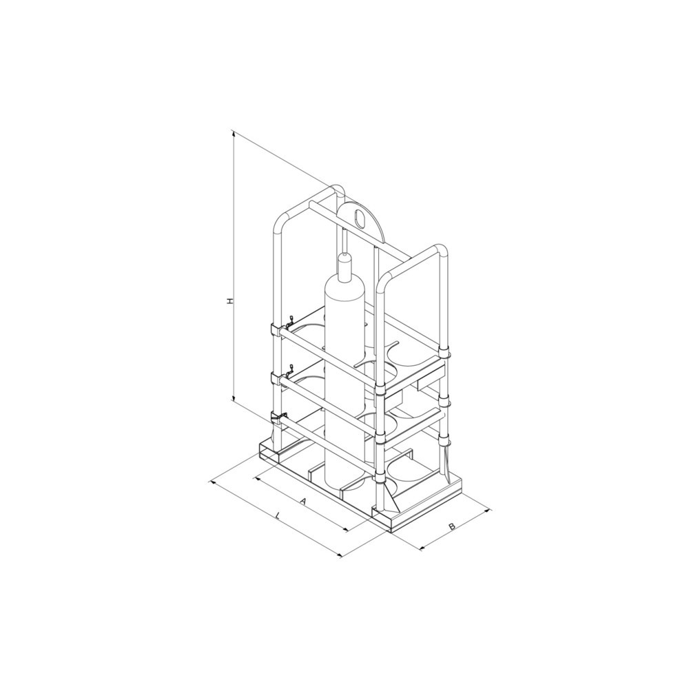 N° de l'image du produit 2 : Panier pour bouteilles de gaz Eichinger®, 4 bouteilles ø 250 mm, orangé pur
