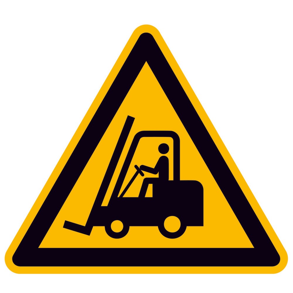 Illustration du produit: SafetyMarking® Avertissement concernant les chariots, longueur de côté 100 mm, film