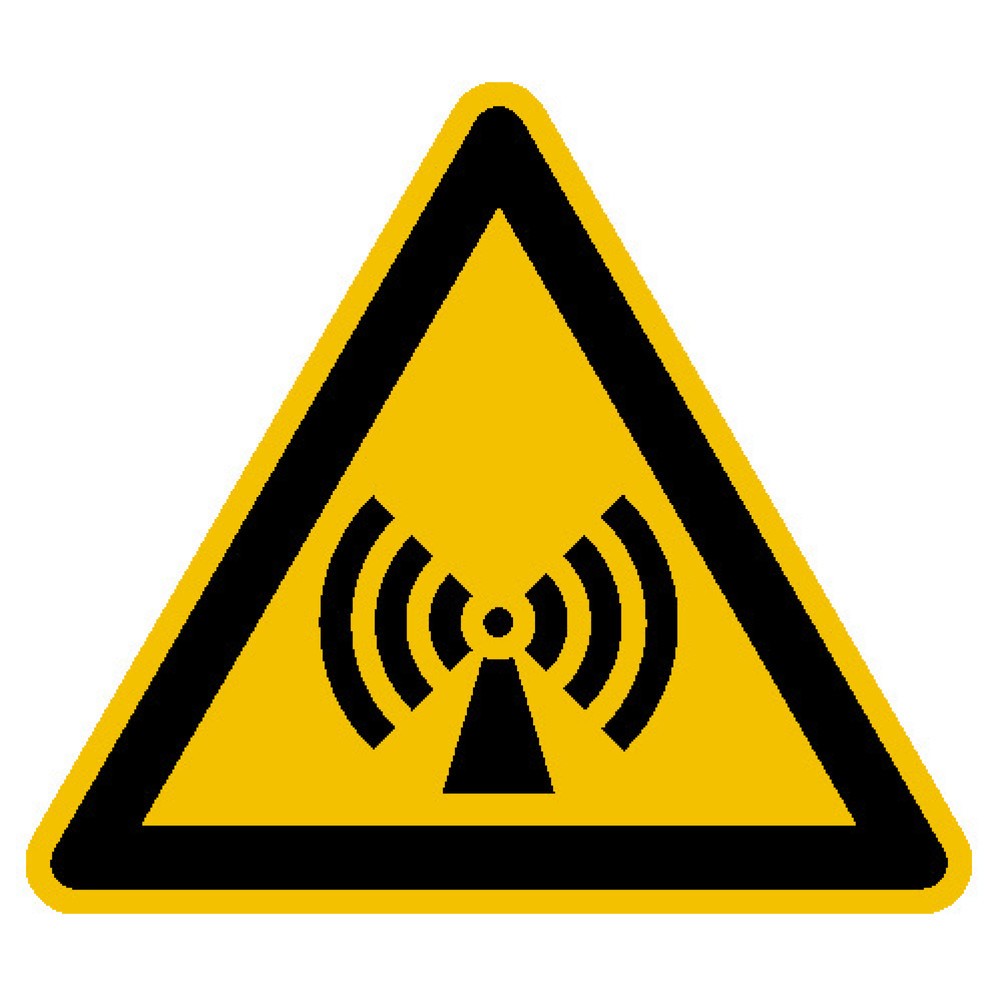Illustration du produit: SafetyMarking® Avertissement de champ électromagnétique, longueur de côté 100 mm, film