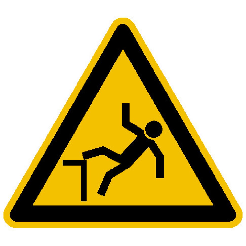 Illustration du produit: SafetyMarking® Avertissement de risque de chute, longueur de côté 100 mm, film