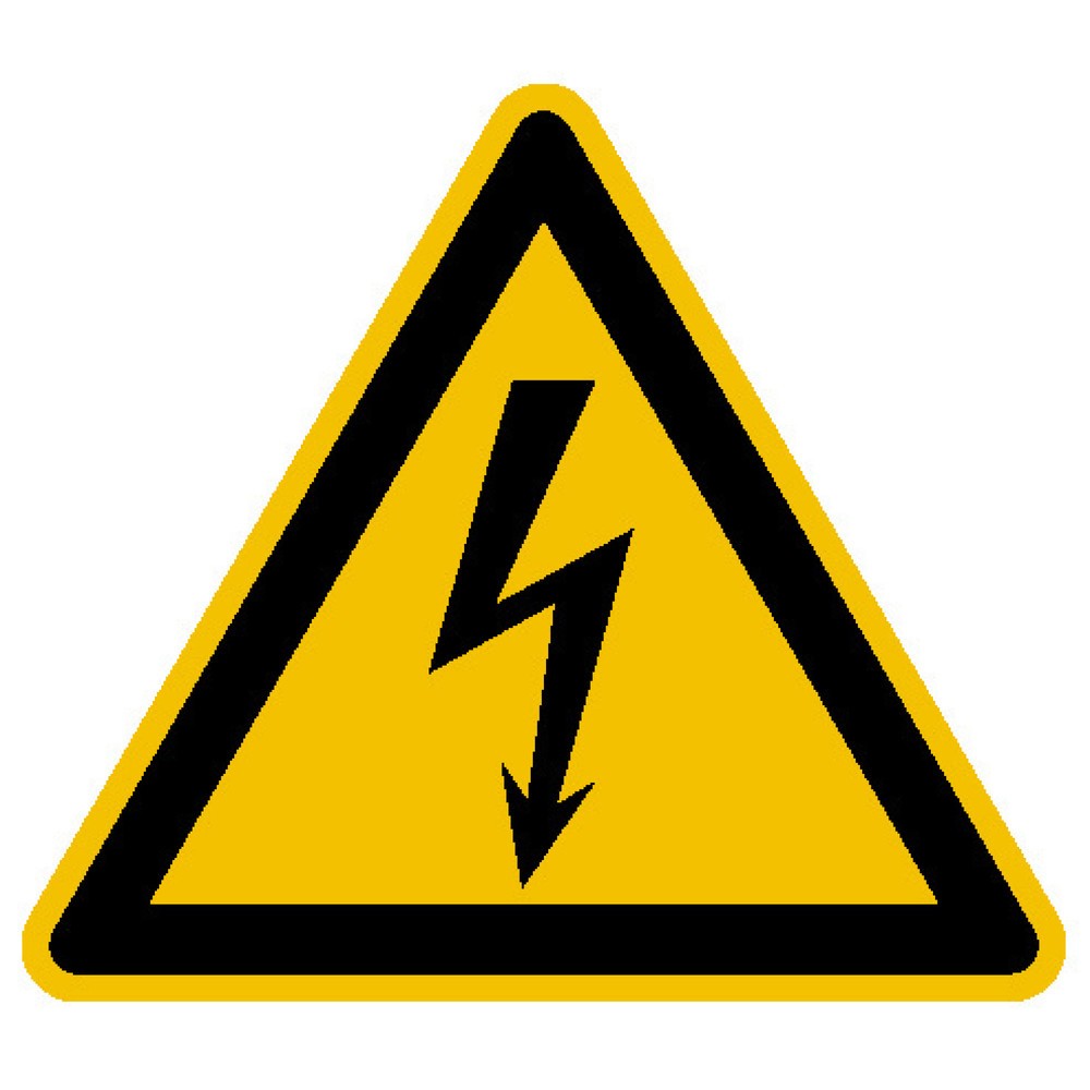 Illustration du produit: Avertissement de tension électrique, longueur de côté 100 mm, film