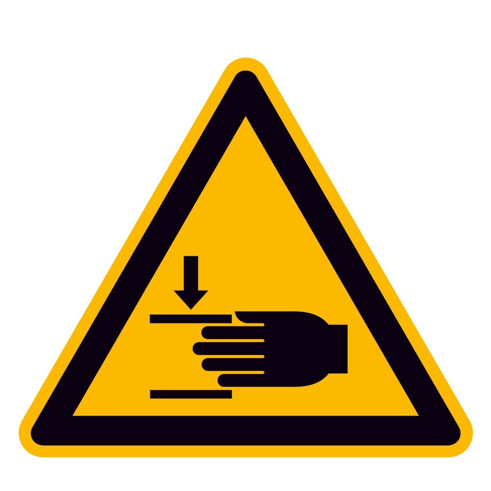 Illustration du produit: SafetyMarking® Avertissement : risque de blessure à la main, longueur de côté 100 mm, film