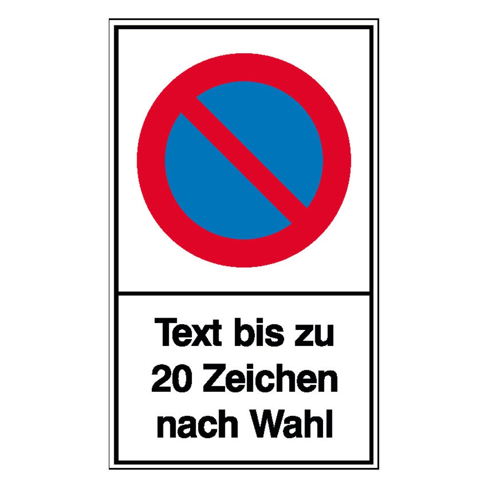 Illustration du produit: SafetyMarking® Panneau d’interdiction de stationner, limité, texte à la demande, aluminium gaufré