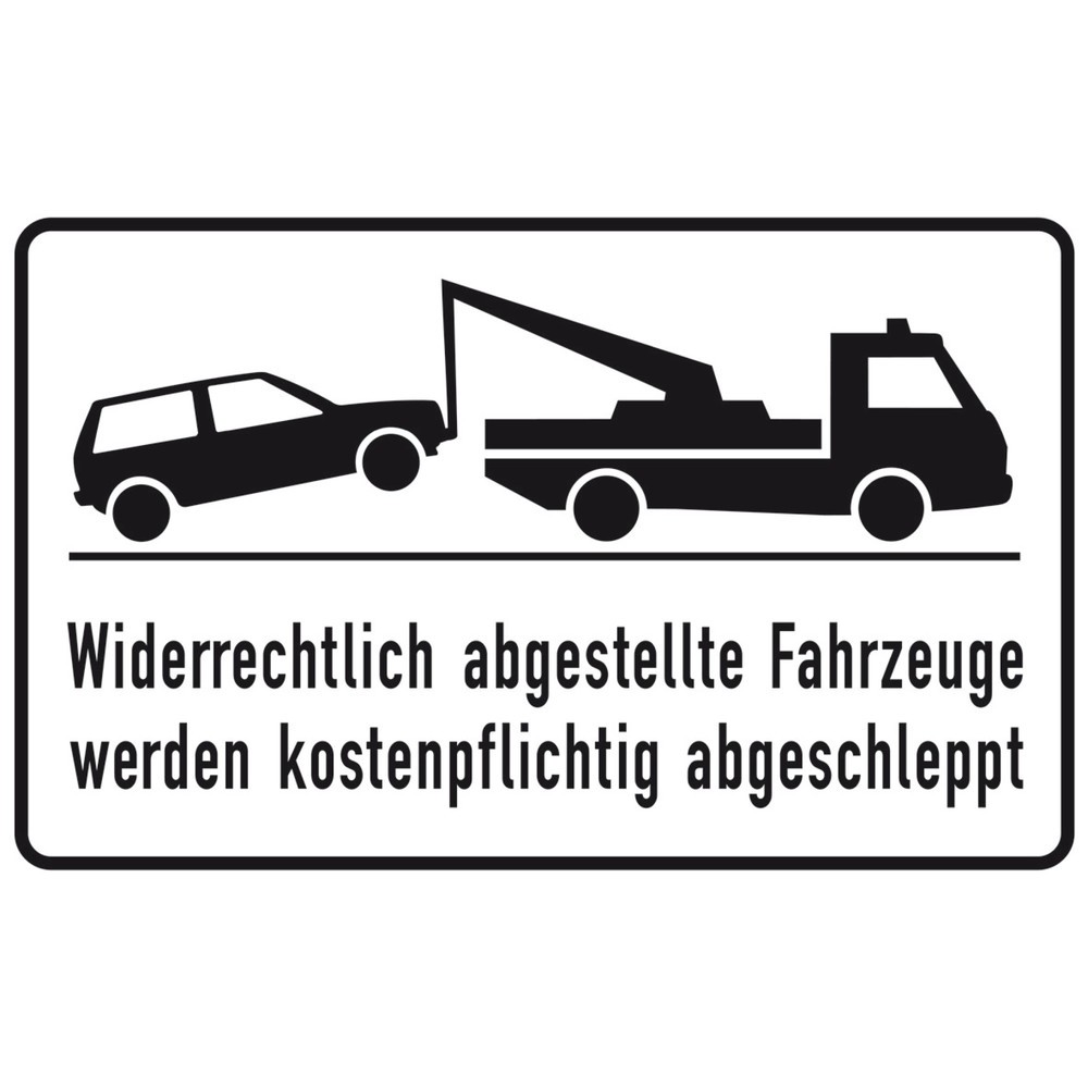 Illustration du produit: SafetyMarking® Panneau d’interdiction de stationner « Véhicules en stationnement illégal », aluminium gaufré
