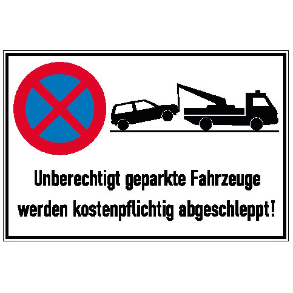 Illustration du produit: SafetyMarking® Panneau d’interdiction de stationner « Véhicules garés sans autorisation », aluminium gaufré