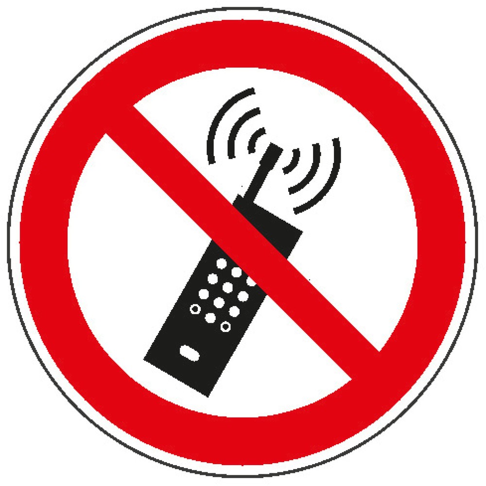 Illustration du produit: SafetyMarking® Interdiction d'allumer les téléphones portables, Ø 100 mm, film