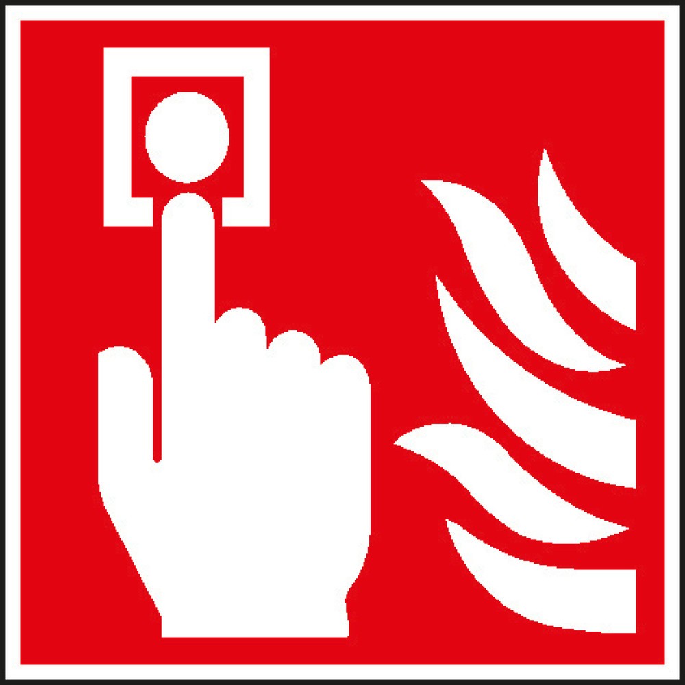 Illustration du produit: SafetyMarking® Détecteur d’incendie (manuel) avec flammes, Hxl 150 x 150 mm, film HI