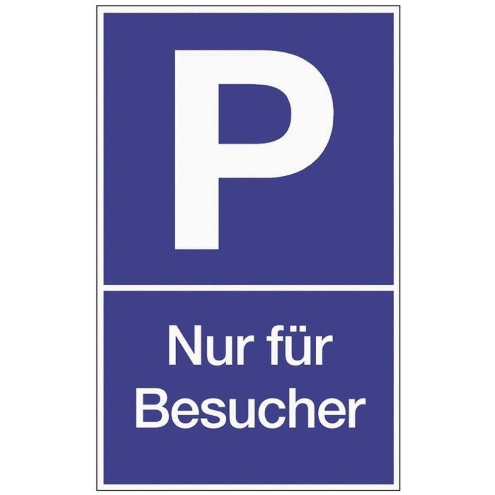 Illustration du produit: Panneau de signalisation pour parking, L250xl400 mm, parking pour visiteurs, plastique bleu / blanc