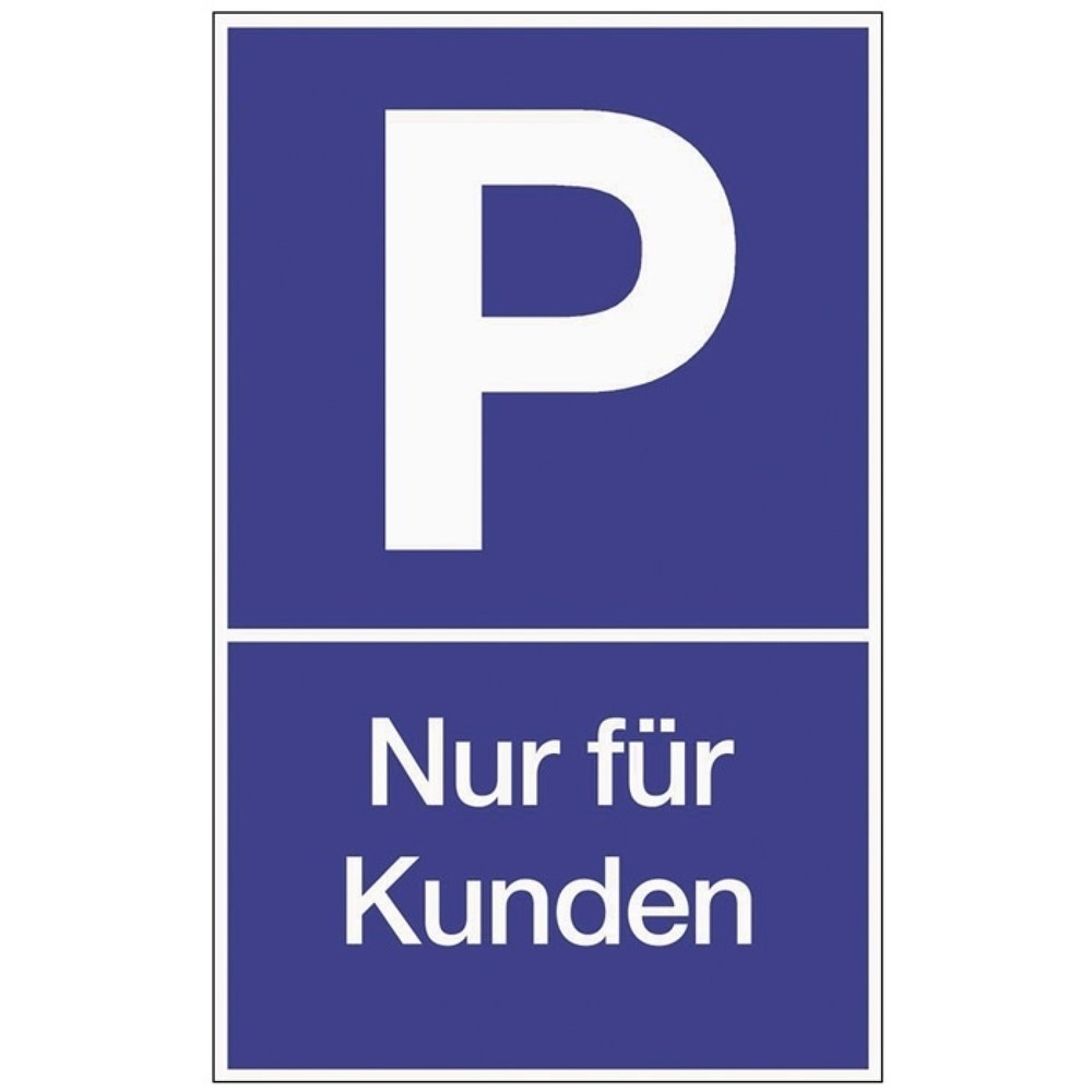 Illustration du produit: Panneau de signalisation pour parking, L250xl400 mm, parking pour clients, plastique bleu / blanc