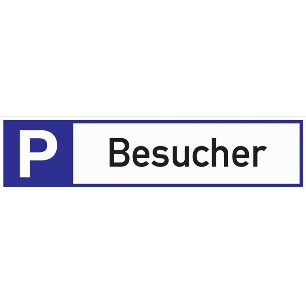 Illustration du produit: Panneau de signalisation pour parking, L460xl110 mm, parking pour visiteurs, aluminium blanc / bleu / noir