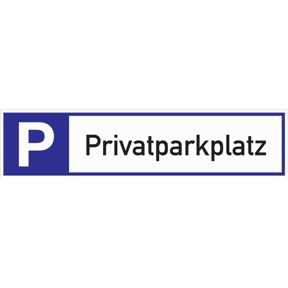 Illustration du produit: Panneau de signalisation pour parking, L460xl110 mm, parking privé, aluminium blanc / bleu / noir