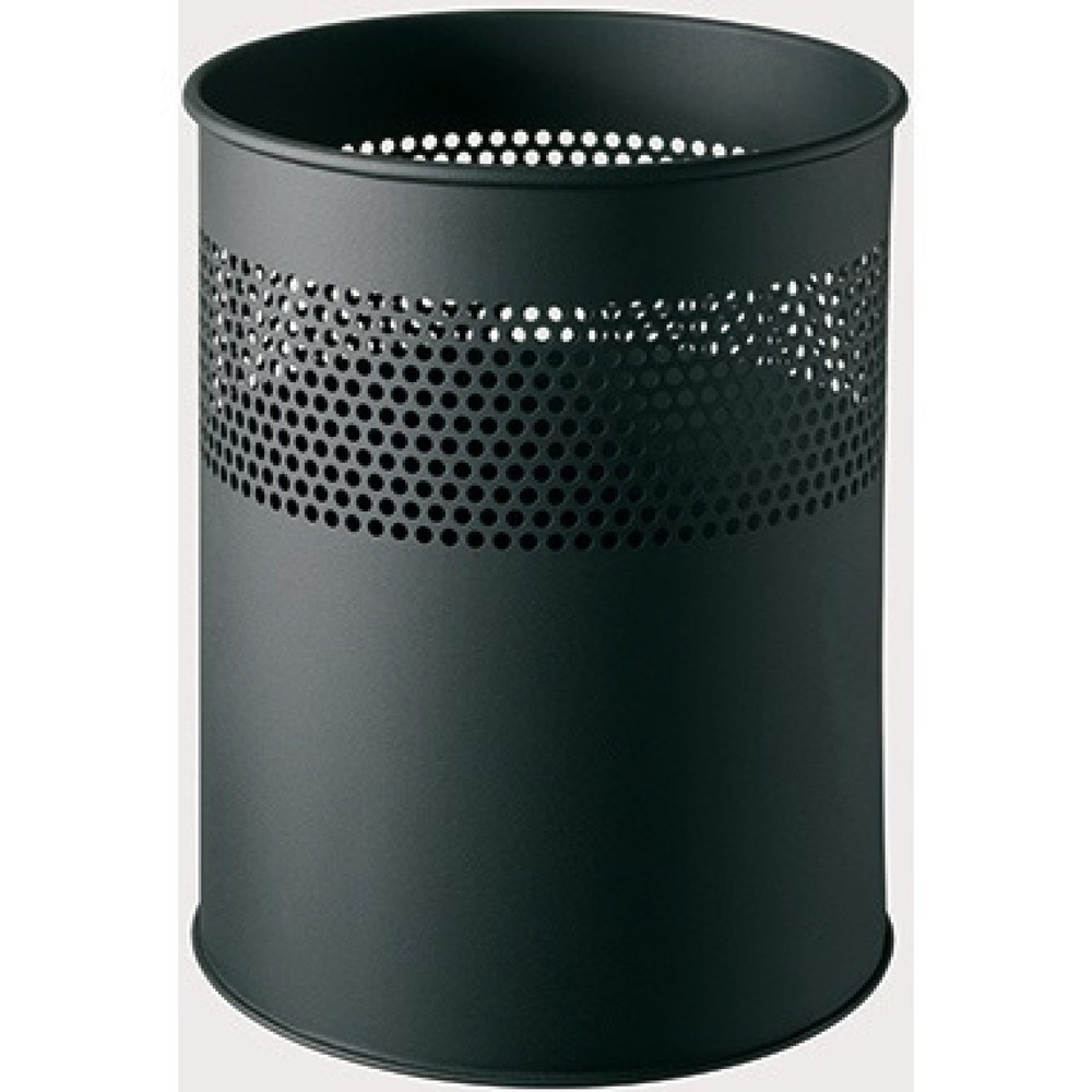 Produktabbildung: helit Papierkorb H2515795 26x31,5cm 15l rund Metall schwarz