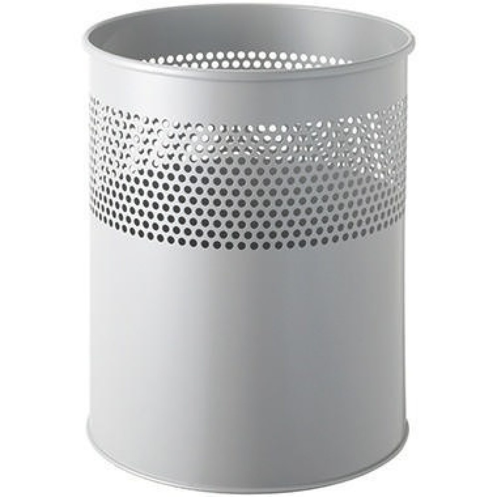 Produktabbildung: helit Papierkorb H2515787 26x31,5cm 15l rund Metall aluminiumgrau