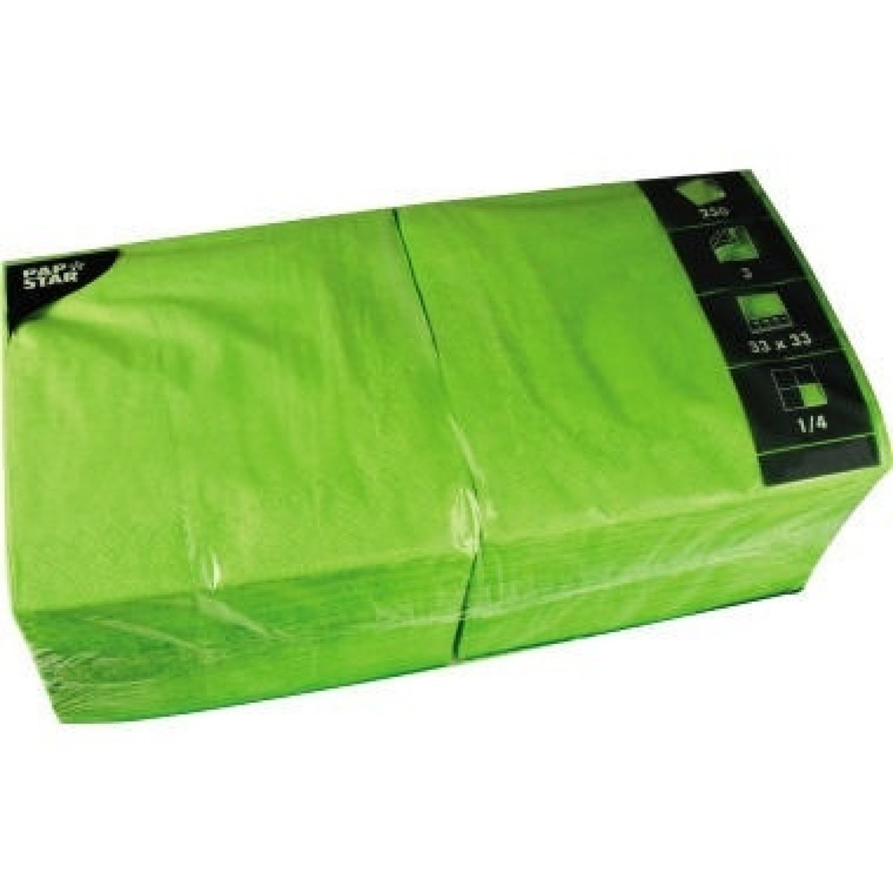 Produktabbildung: PAPSTAR Serviette 81656 33x33cm 3lagig apfelgrün 250 St./Pack.