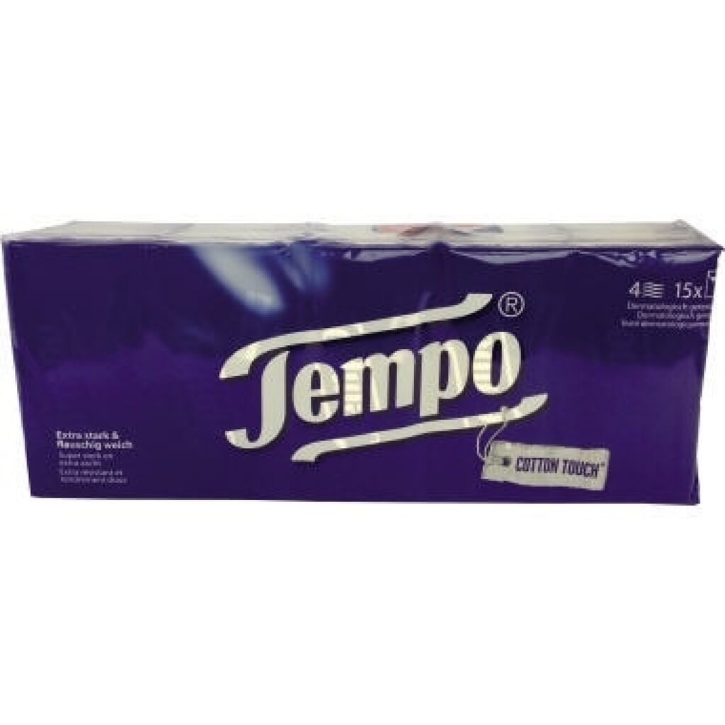 Tempo Taschentücher 144363 15x10 St./Pack. Produktabbildung: Tempo Taschentücher 144363 15x10 St./Pack.