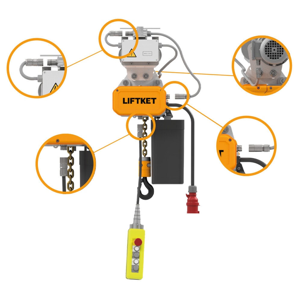 Immagine del prodotto n. 3: Paranco elettrico LIFTKET S-Line con carrello manuale, portata 125 kg, 8/2 m/min