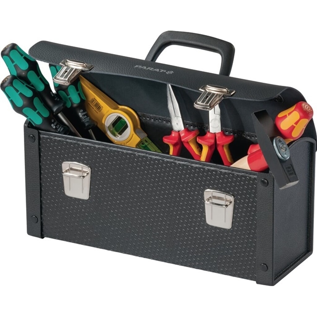 Produktabbildung: PARAT Werkzeugtasche, B370xT140xH190mm, 7 l Kunststoff, Rindsleder, Con-Pearl®