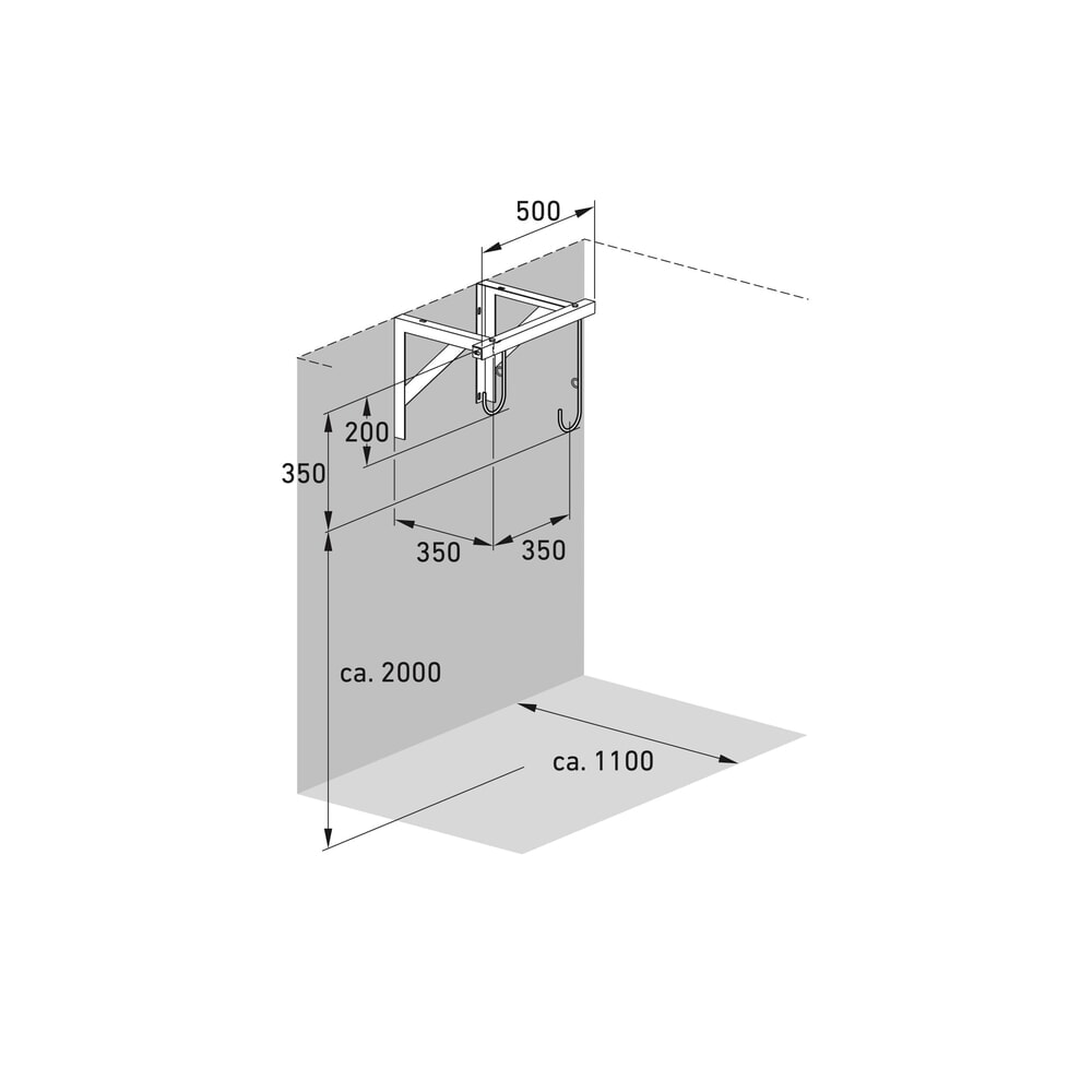 N° de l'image du produit 7 : Parking suspendu en rang wsm®, 2 emplacements, montage au plafond