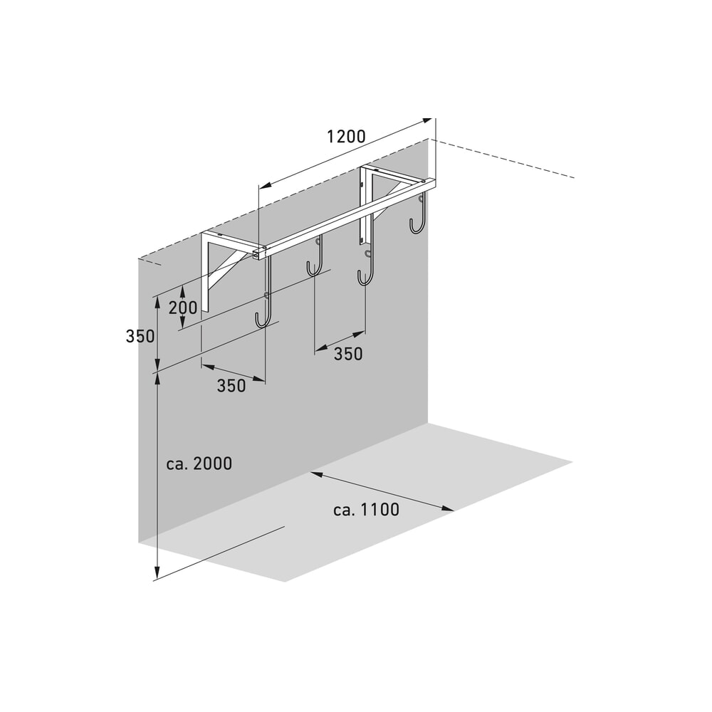 N° de l'image du produit 7 : Parking suspendu en rang wsm®, 4 emplacements, montage au plafond