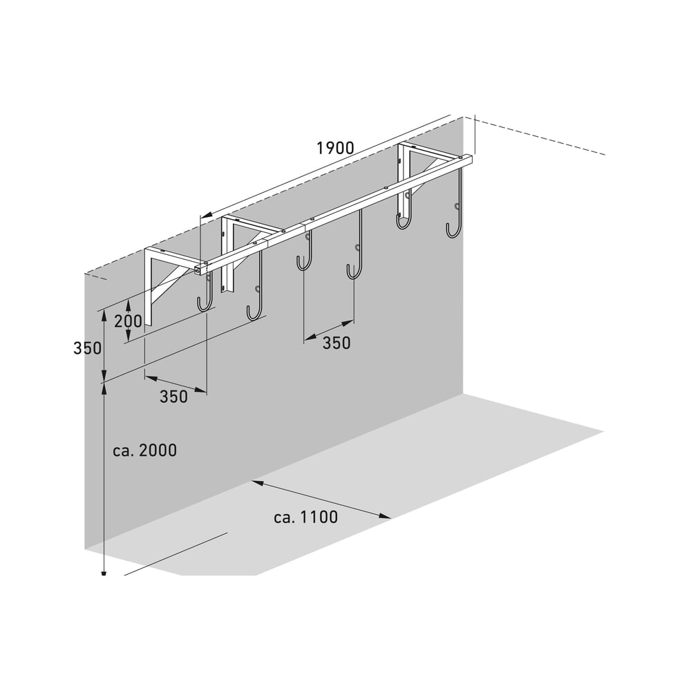 N° de l'image du produit 7 : Parking suspendu en rang wsm®, 6 emplacements, montage au plafond