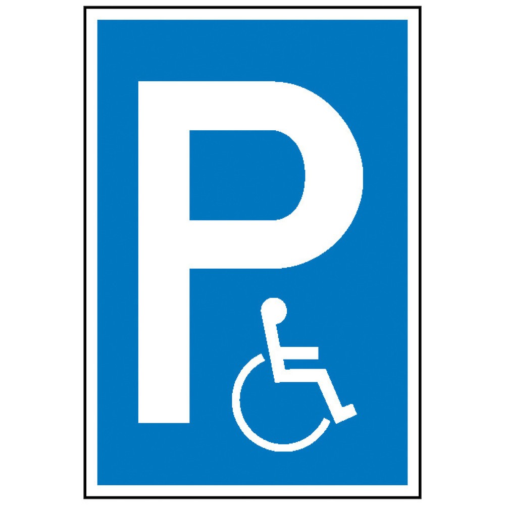 Produktabbildung: Parkplatzschild Behindertenplarkplatz, HxB 250 x 150 mm, Kunststoff