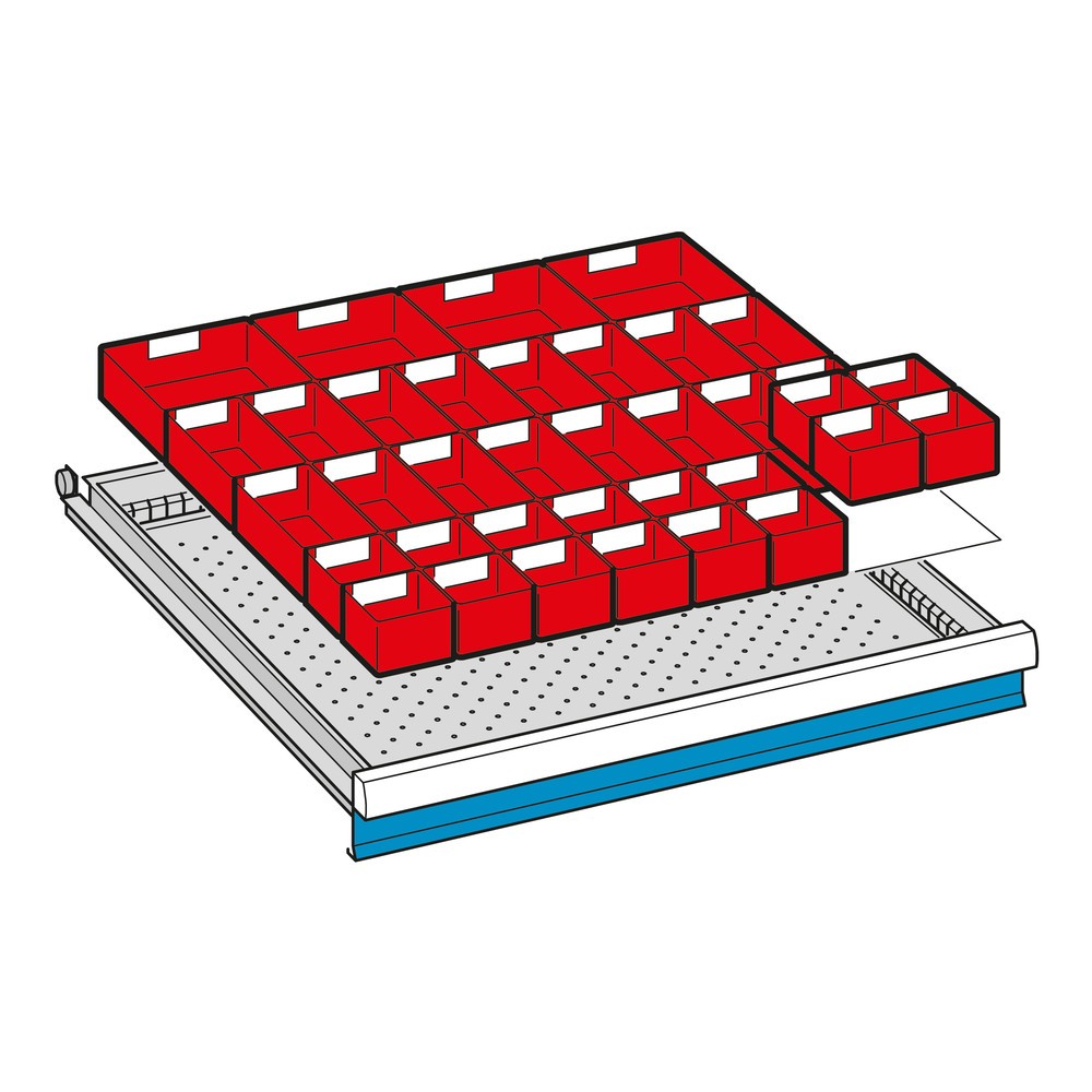 N° de l'image du produit 2 : Bacs en plastique pour armoires à tiroirs LISTA avec 36 bacs, hauteur 50 mm