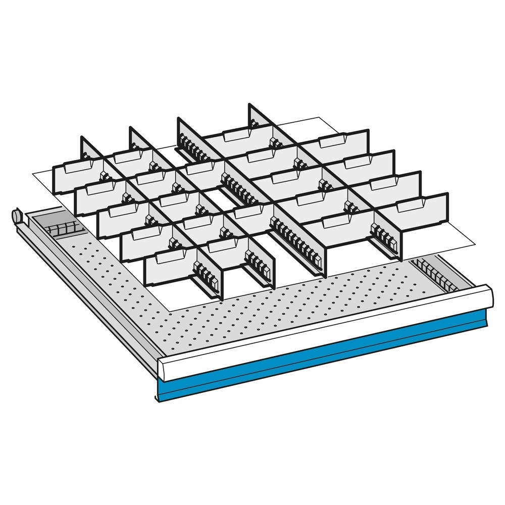 N° de l'image du produit 3 : Bacs en plastique pour armoires à tiroirs LISTA avec 36 bacs, hauteur 50 mm